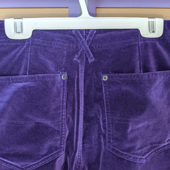 Sigrid Olsen Essentials purple crushed velvet pants. size 10 - Picture 3 of 5